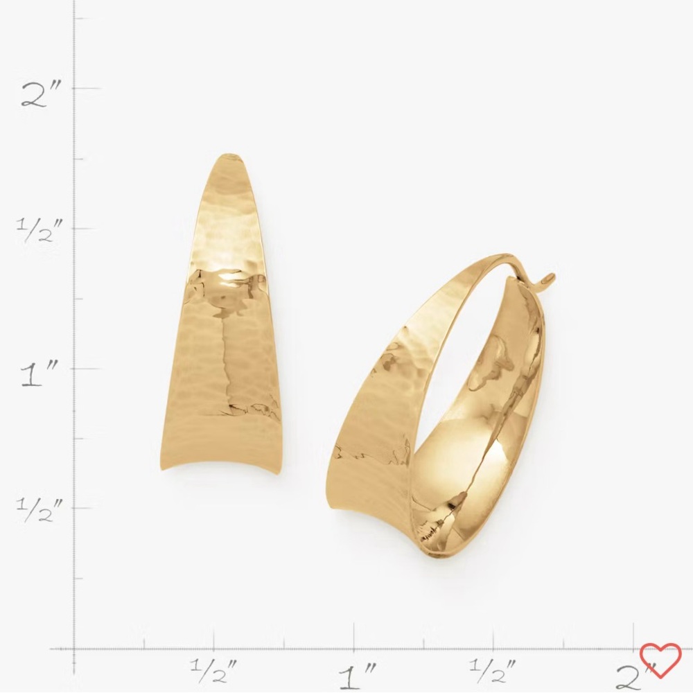 James Avery 14K Gold Valle Hammered Earrings 1 inch.